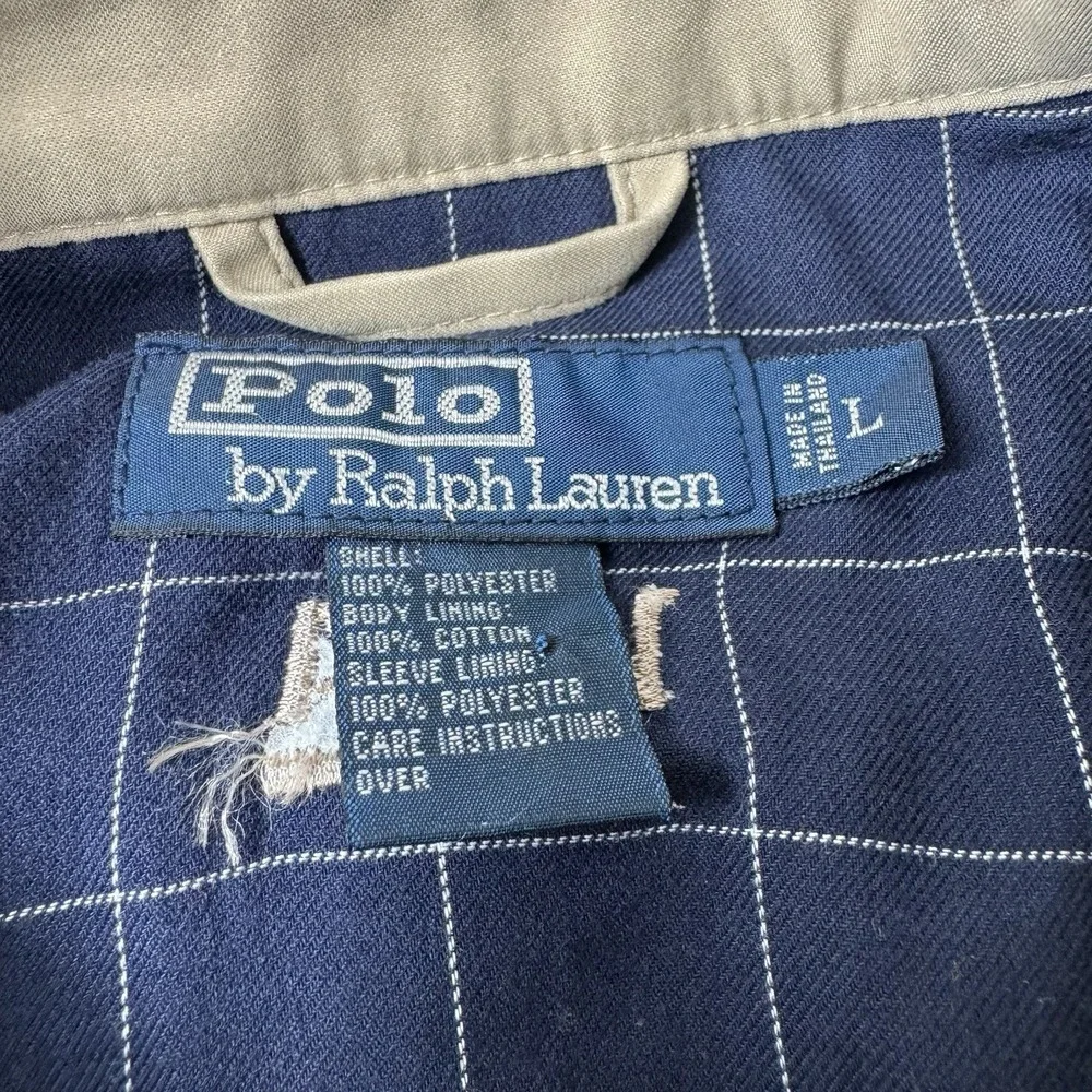 Polo Ralph Lauren Brown Full Zip Visa Harrington Mens Jacket Size Large GUC